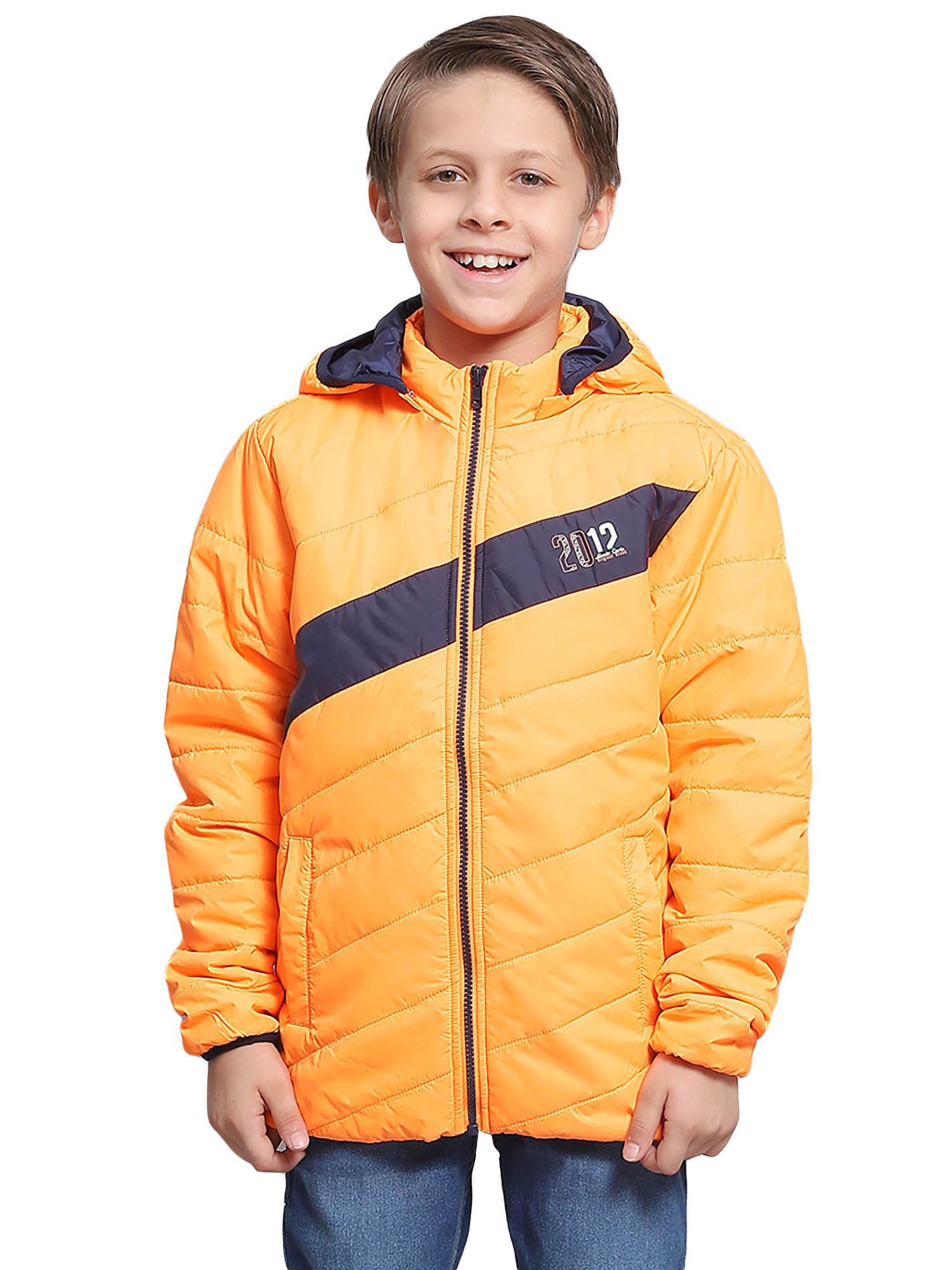 orange solid hood jacket