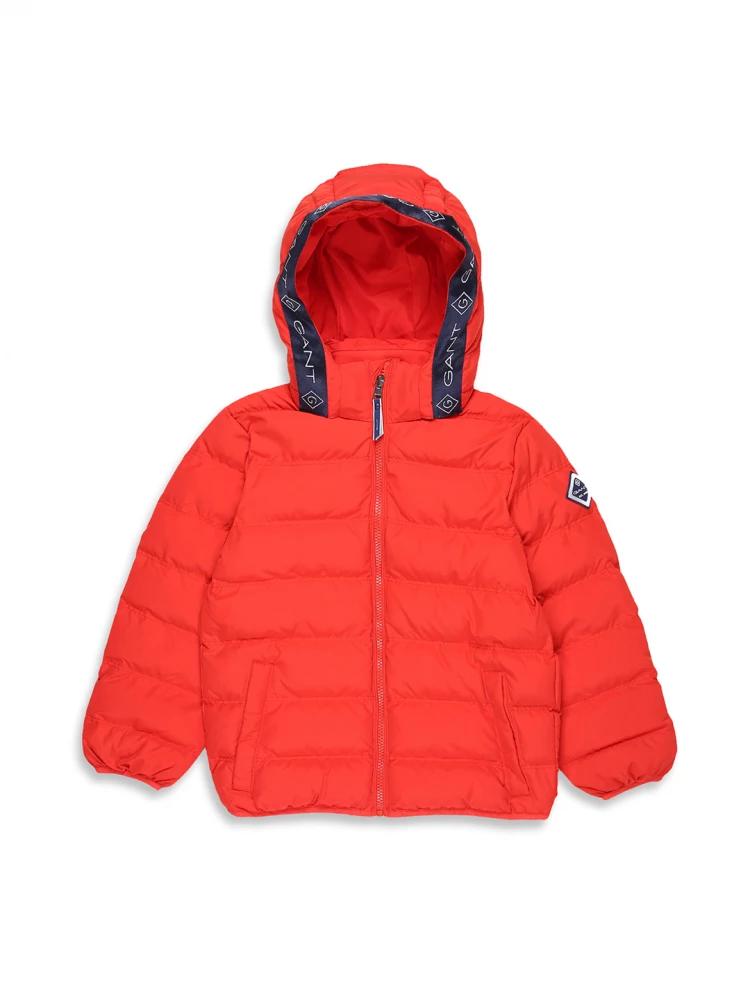 orange solid hooded jacket