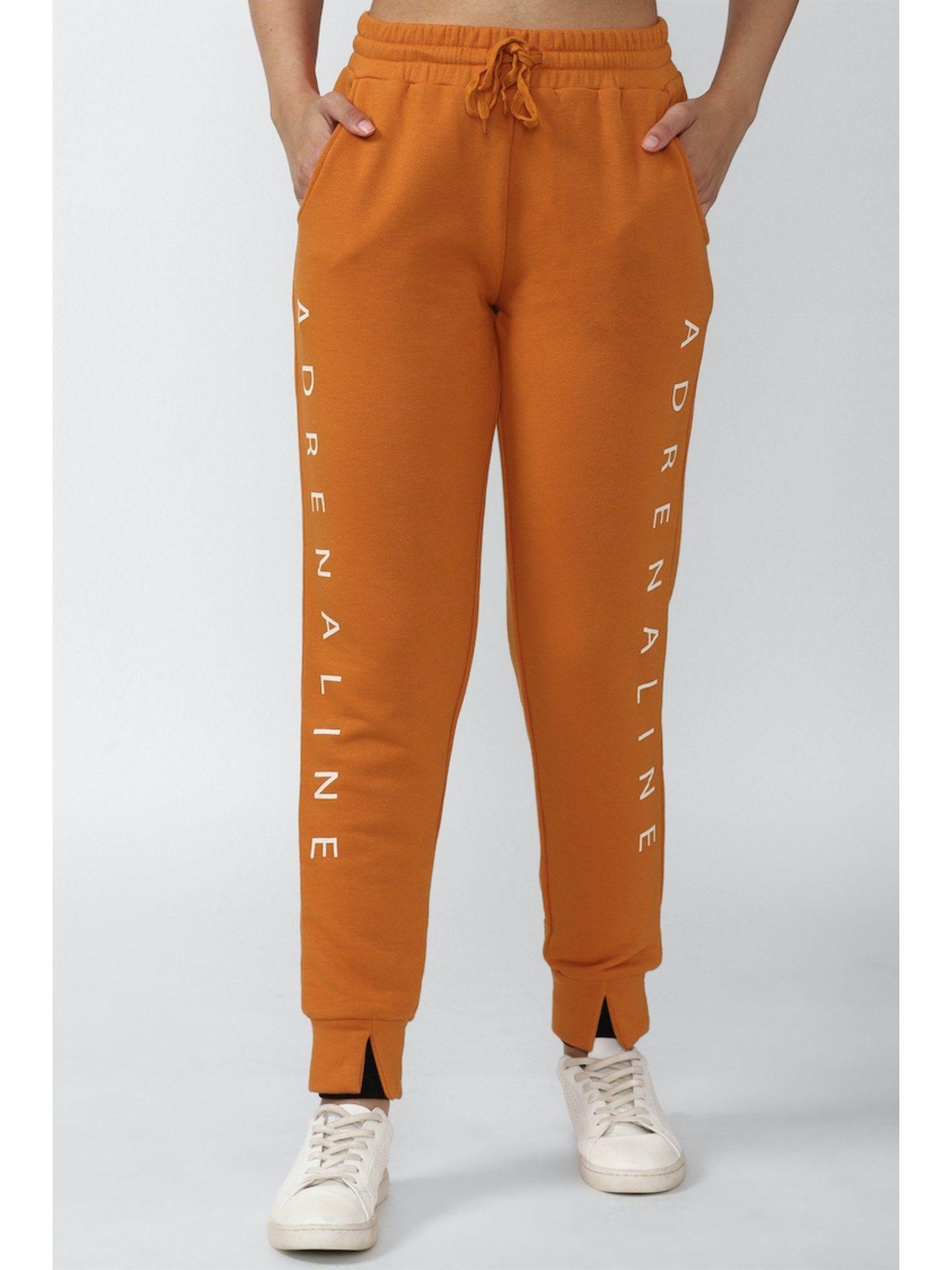 orange solid pants