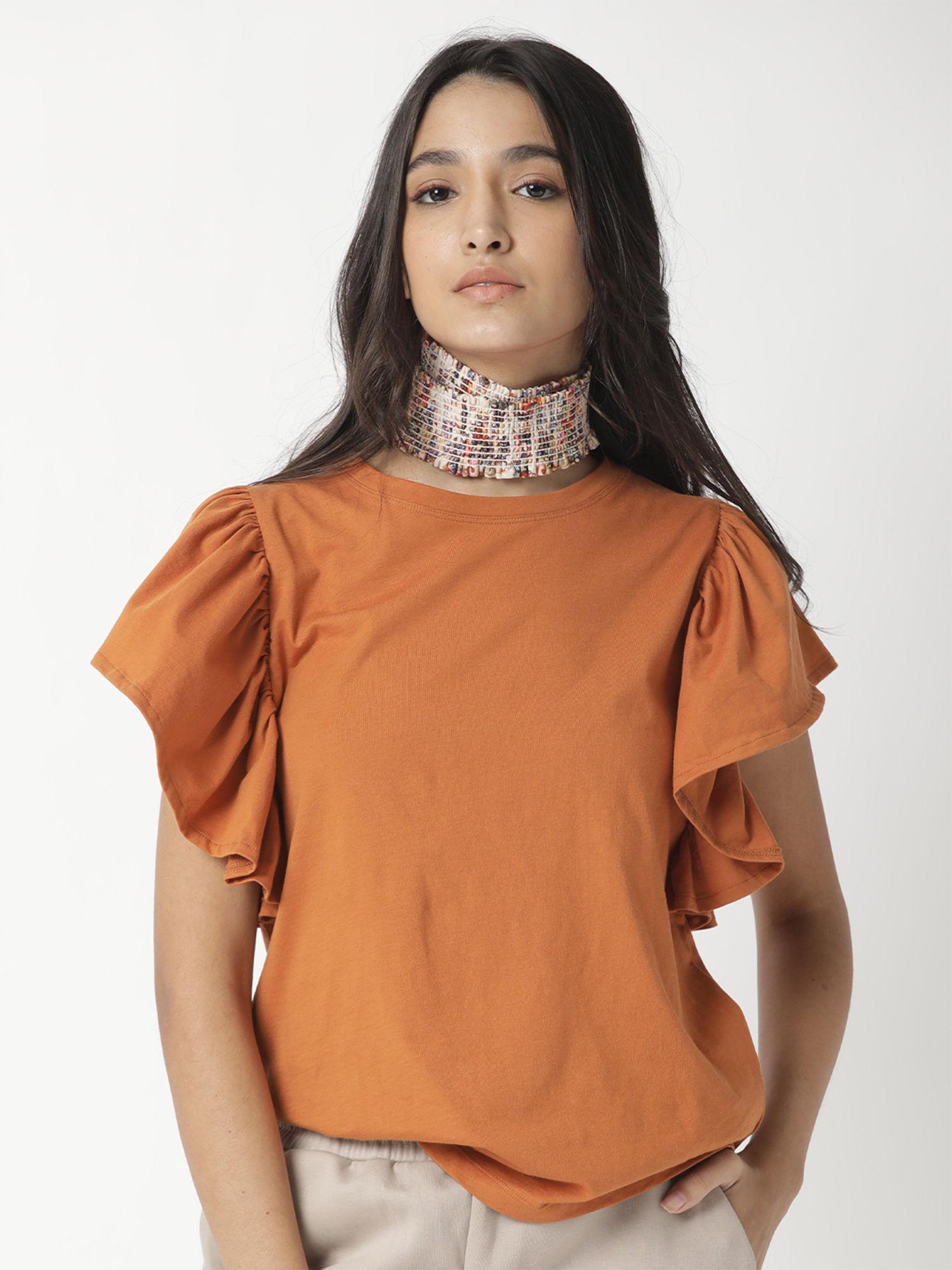 orange solid plain top