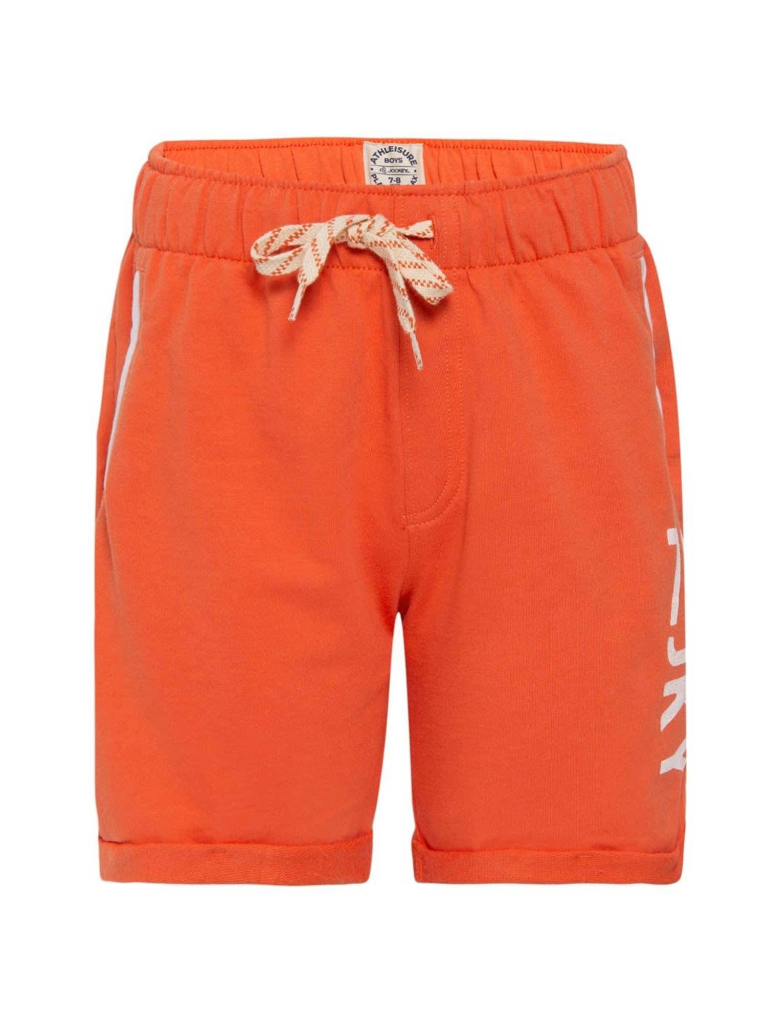 orange solid shorts