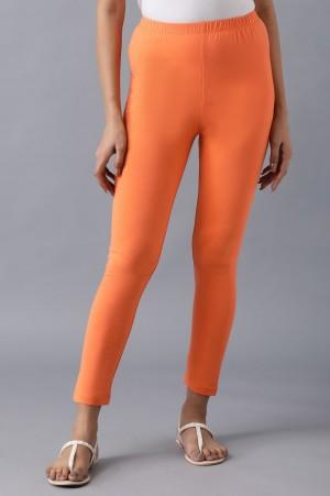 orange solid tights