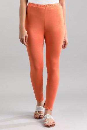 orange solid tights