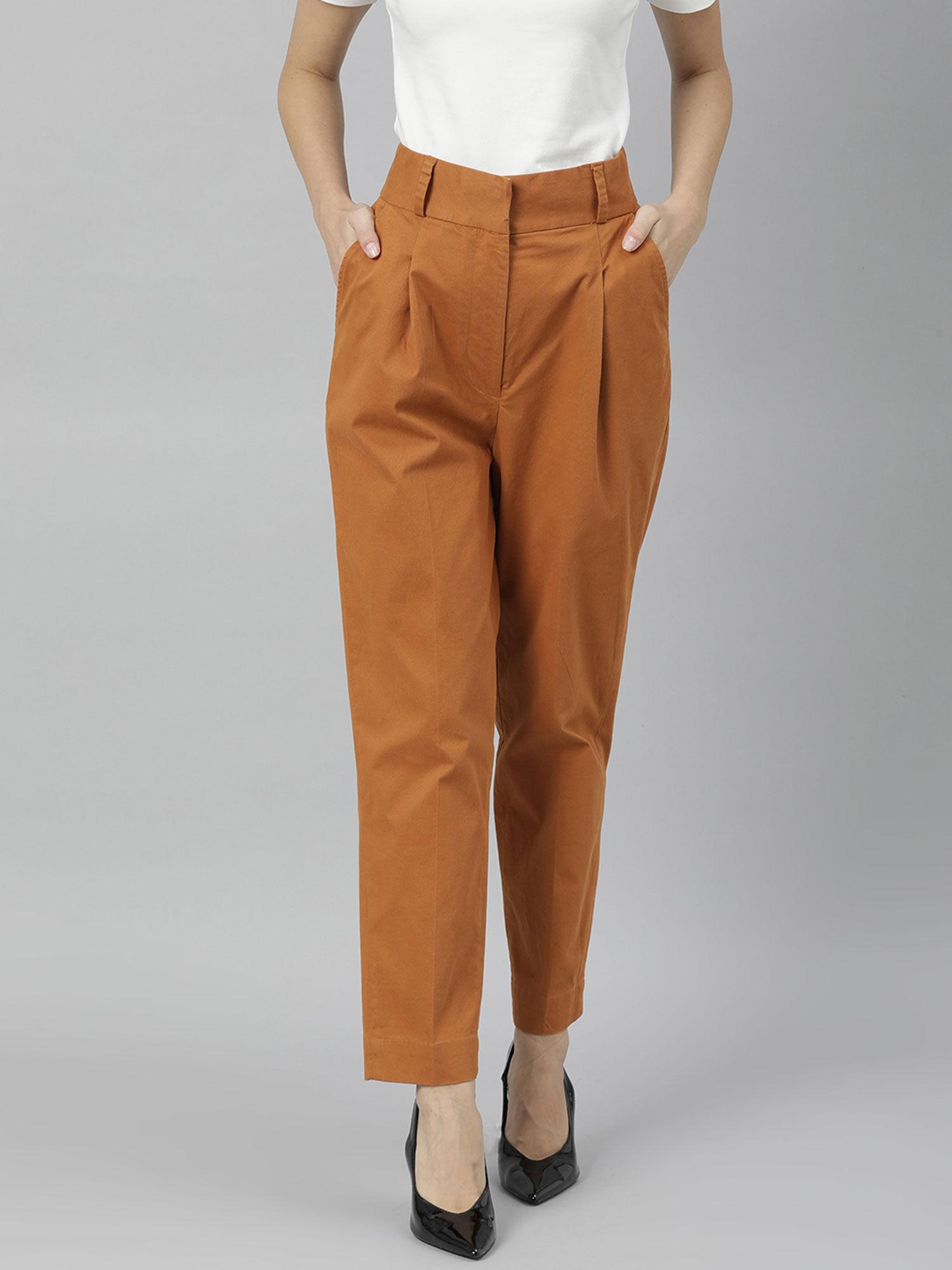 orange solid trouser