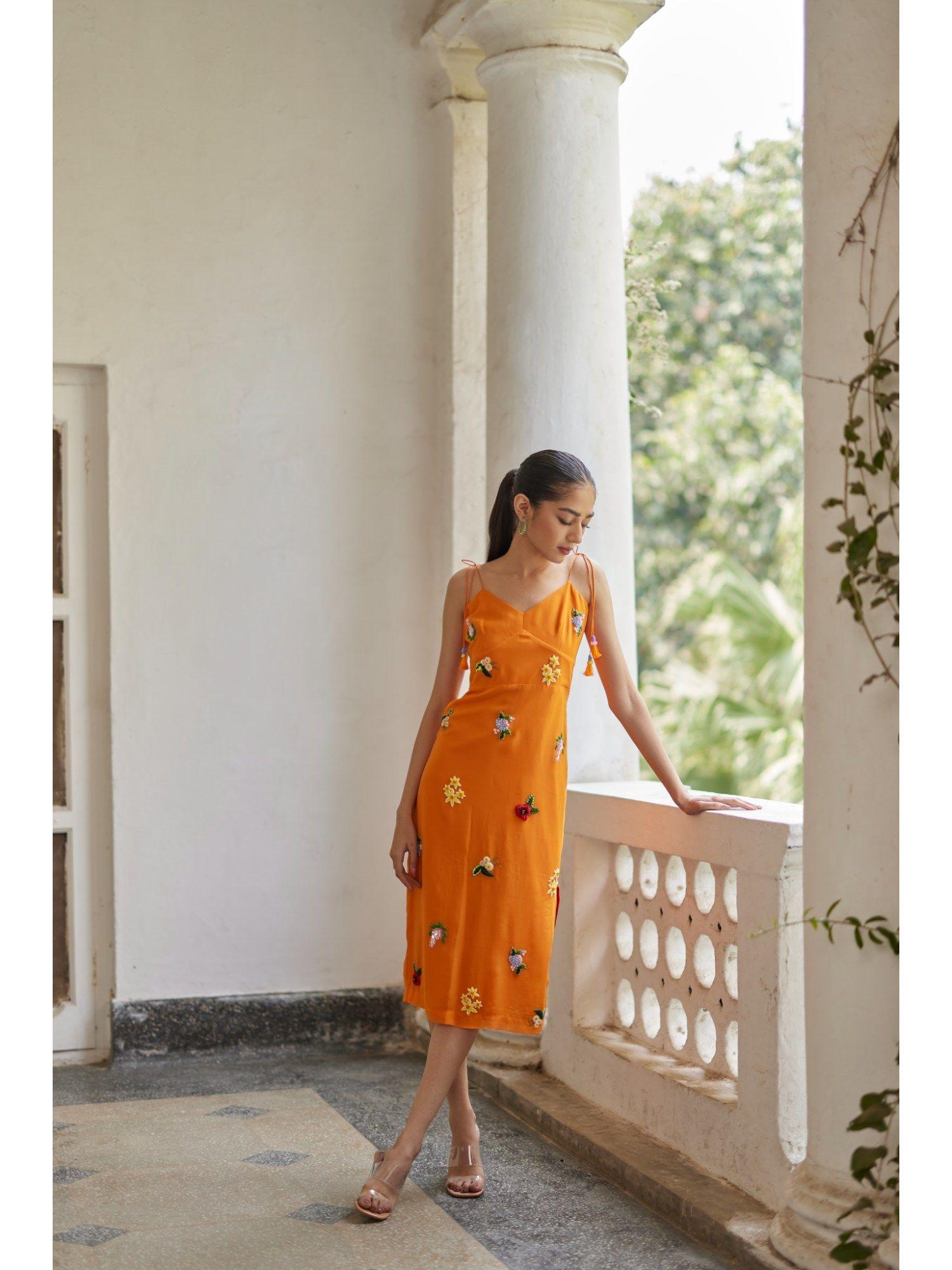 orange sunshine straight dress