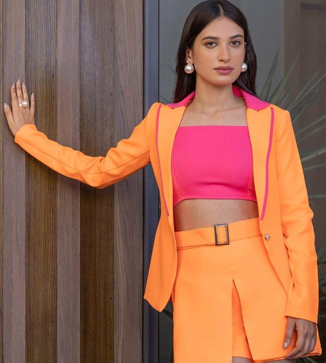 orange tangerine viva blazer & bralette