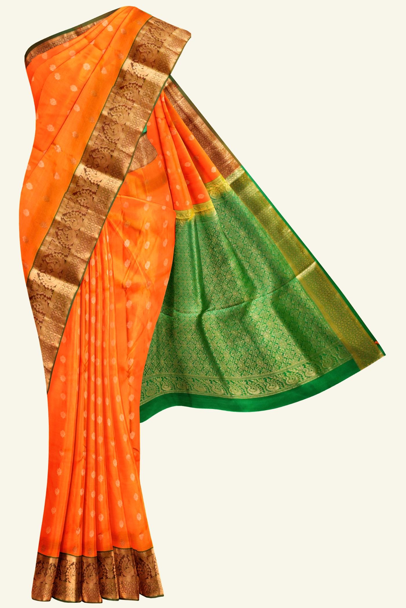 orange uppada handloom silk saree