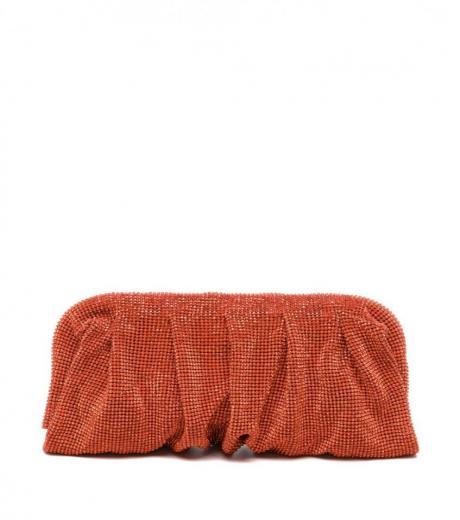 orange venus la grande crystal-embellished clutch