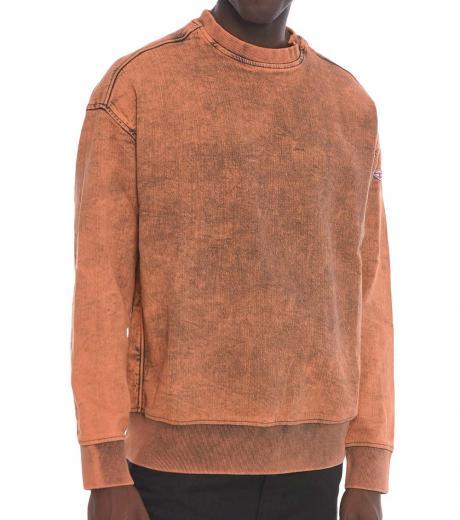 orange vintage effect denim sweatshirt