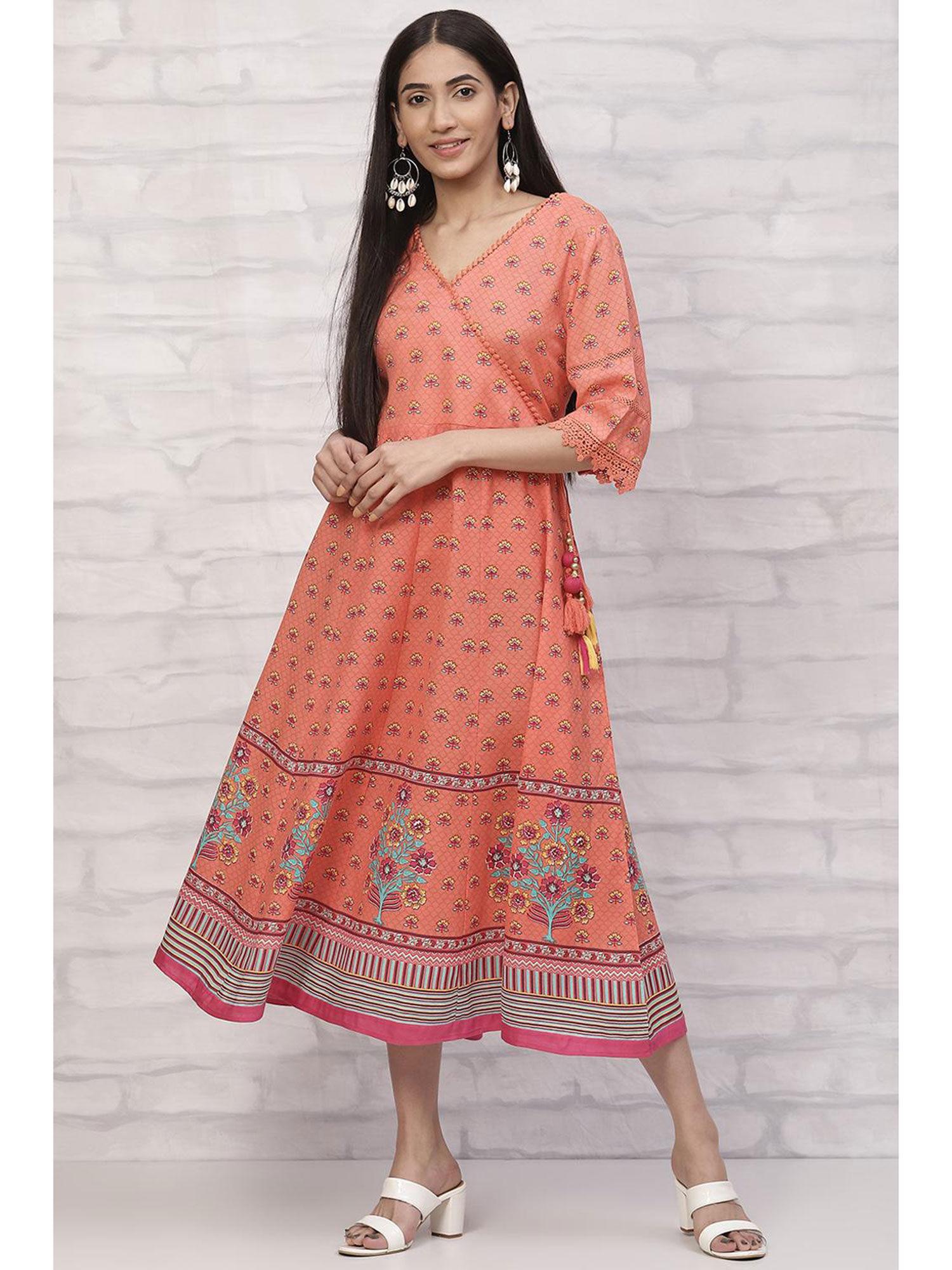 orange viscose kalidar kurta