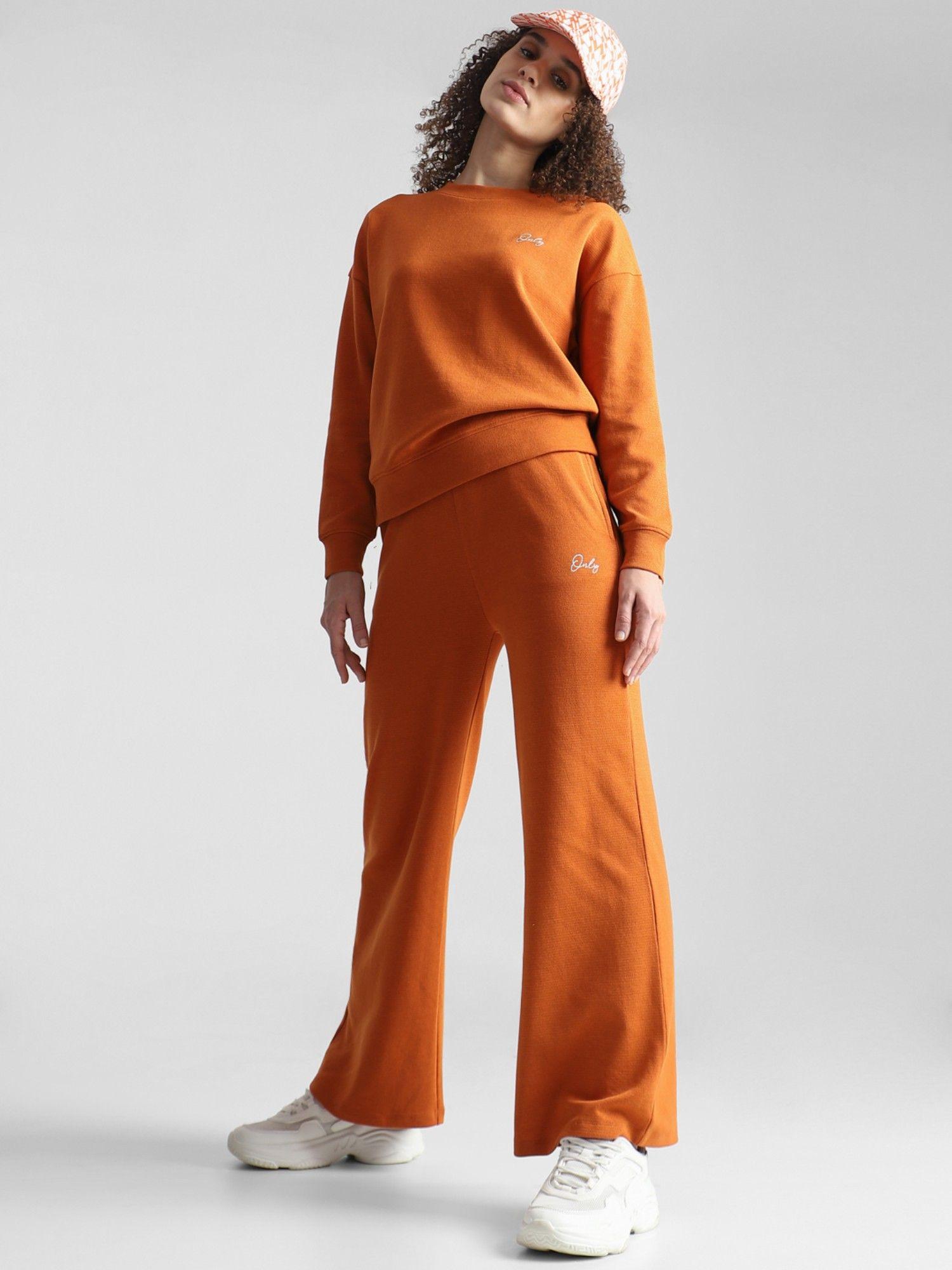 orange wide leg co-ord set pant