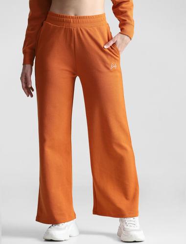 orange wide leg co-ord set sweatpants