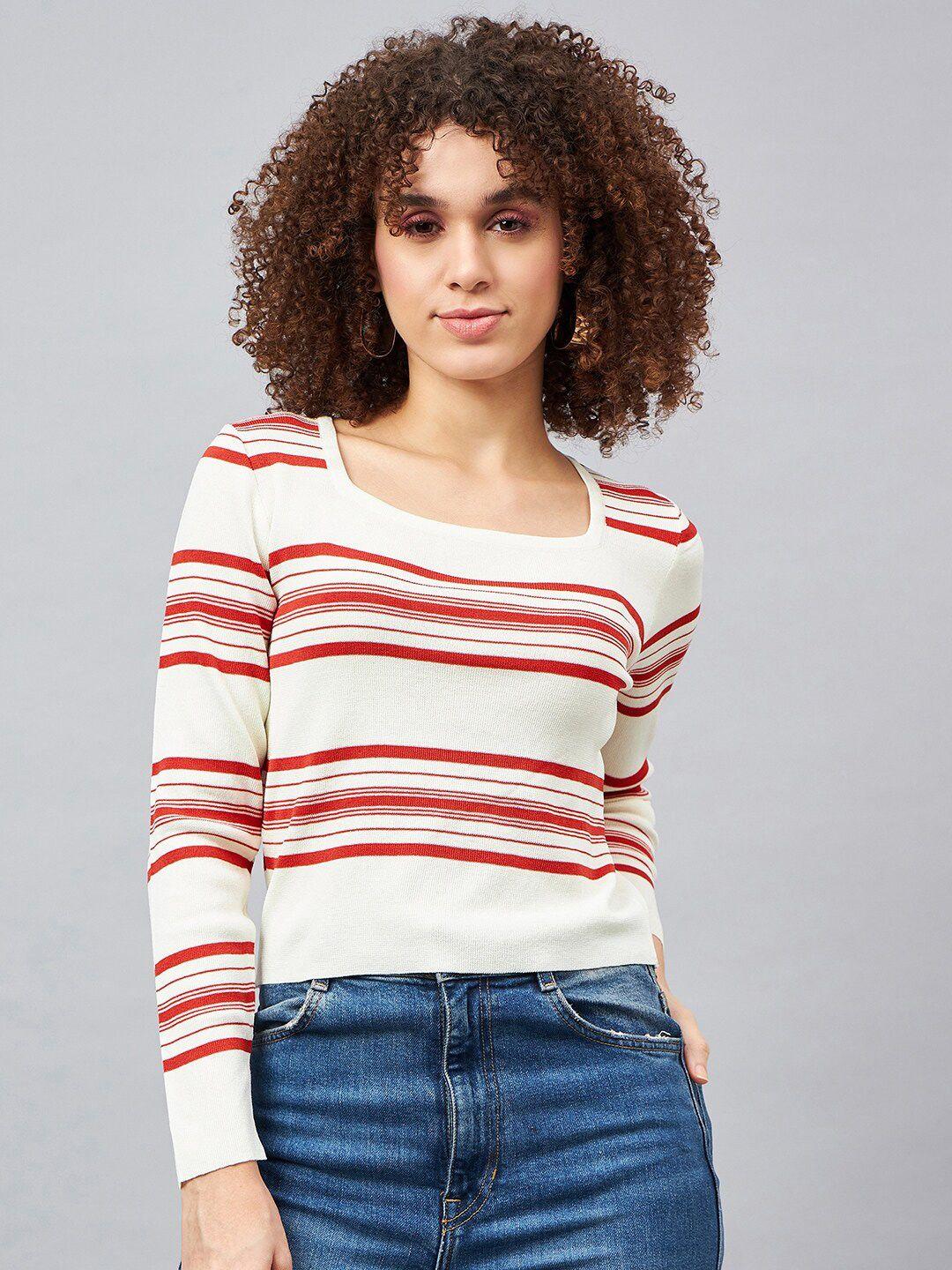 orchid hues striped woollen top
