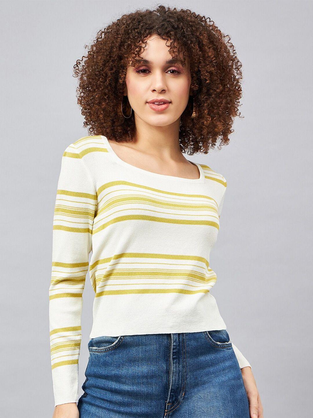 orchid hues striped woollen top