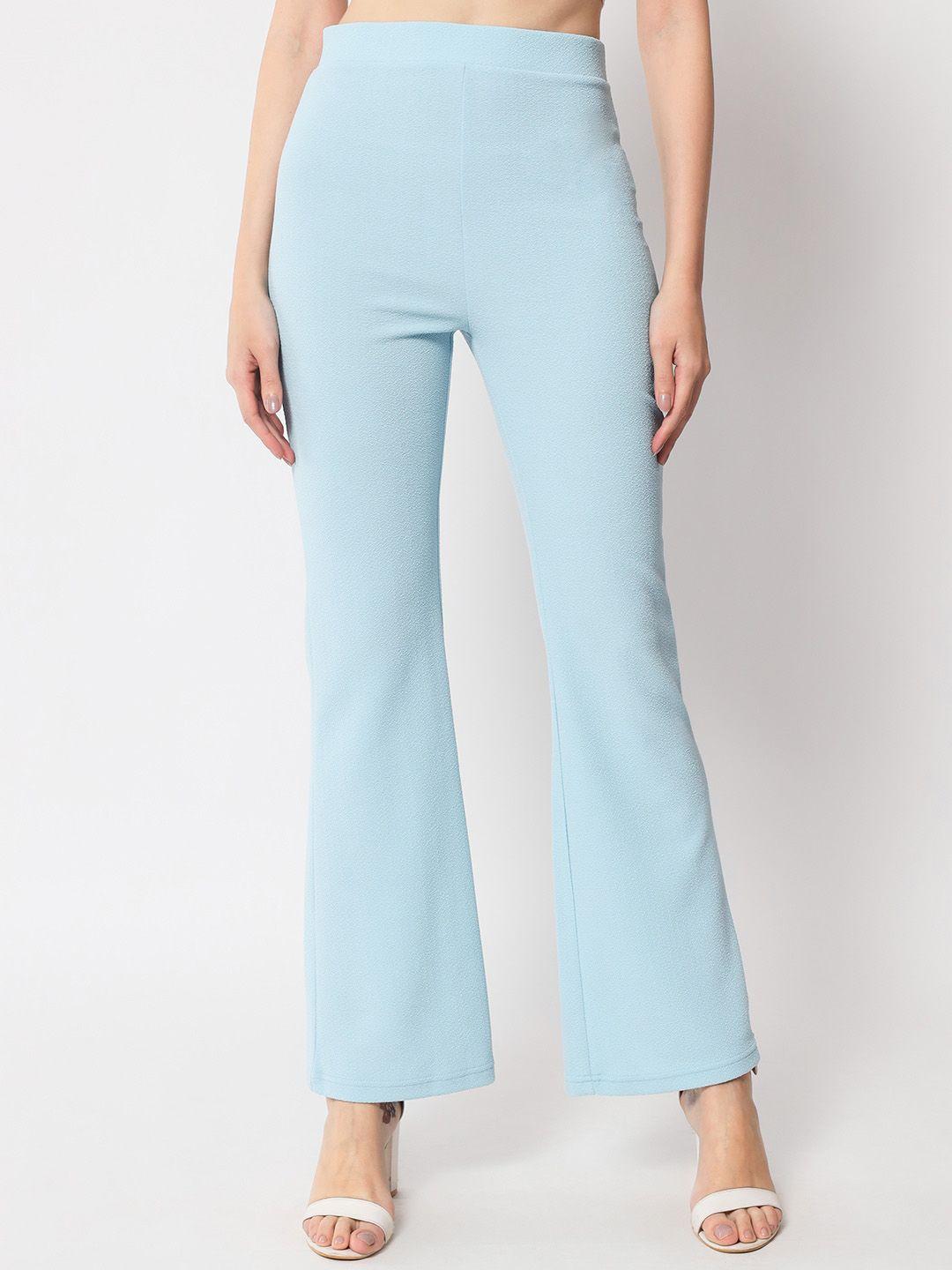 orchid hues women flared high-rise easy wash trousers