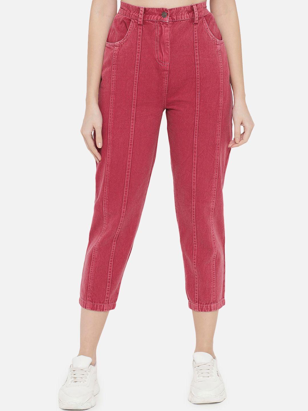 orchid hues women pink high-rise jeans