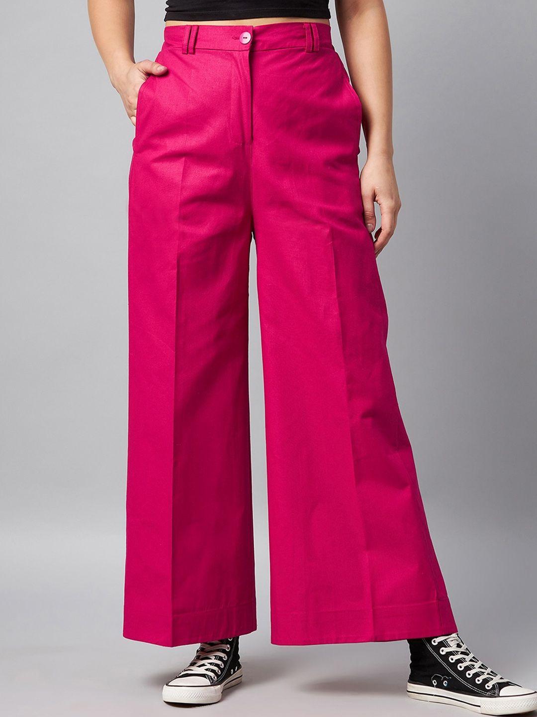 orchid hues women pink high-rise trousers