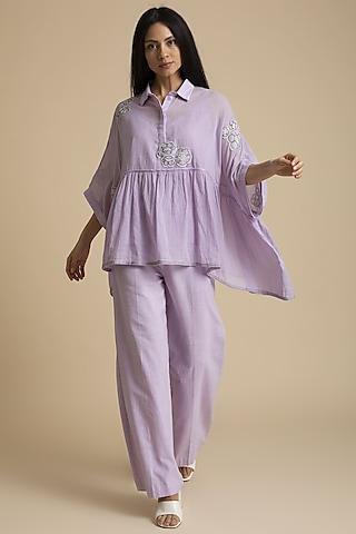 orchid oversized top with patch work
