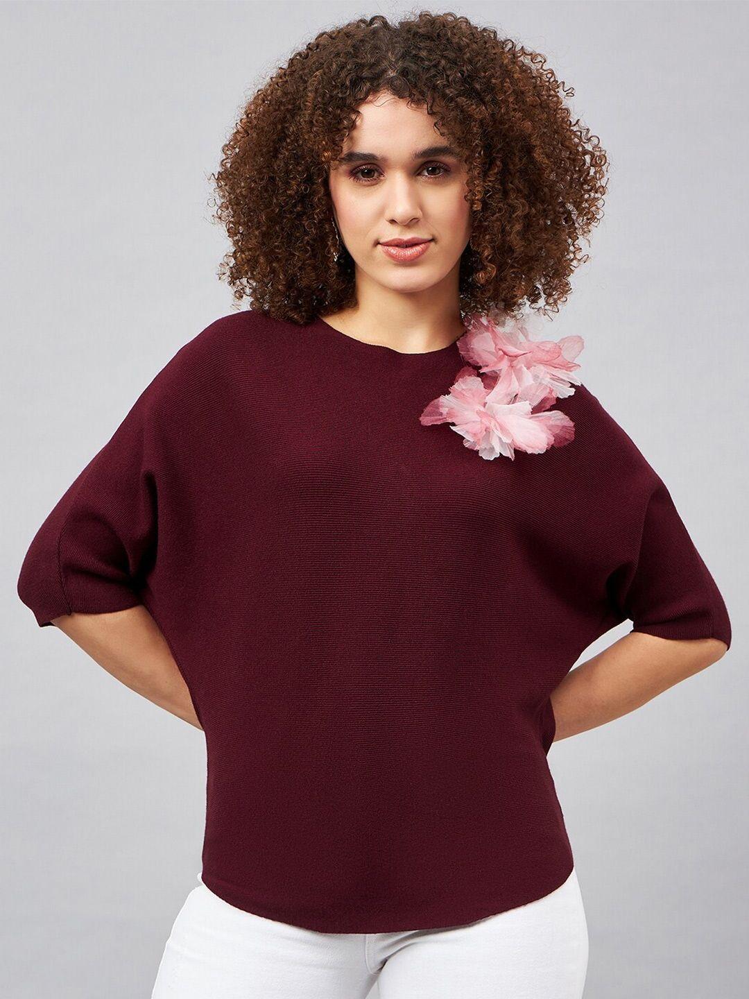 orchid hues batwing sleeve woollen top