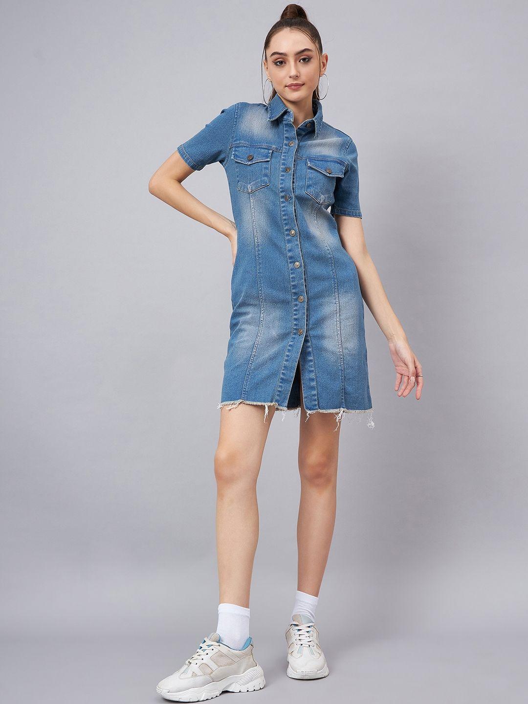 orchid hues denim shirt dress