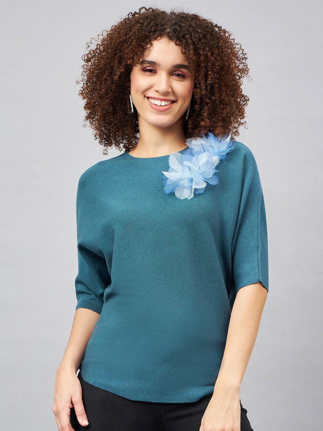 orchid hues extended sleeves woollen top