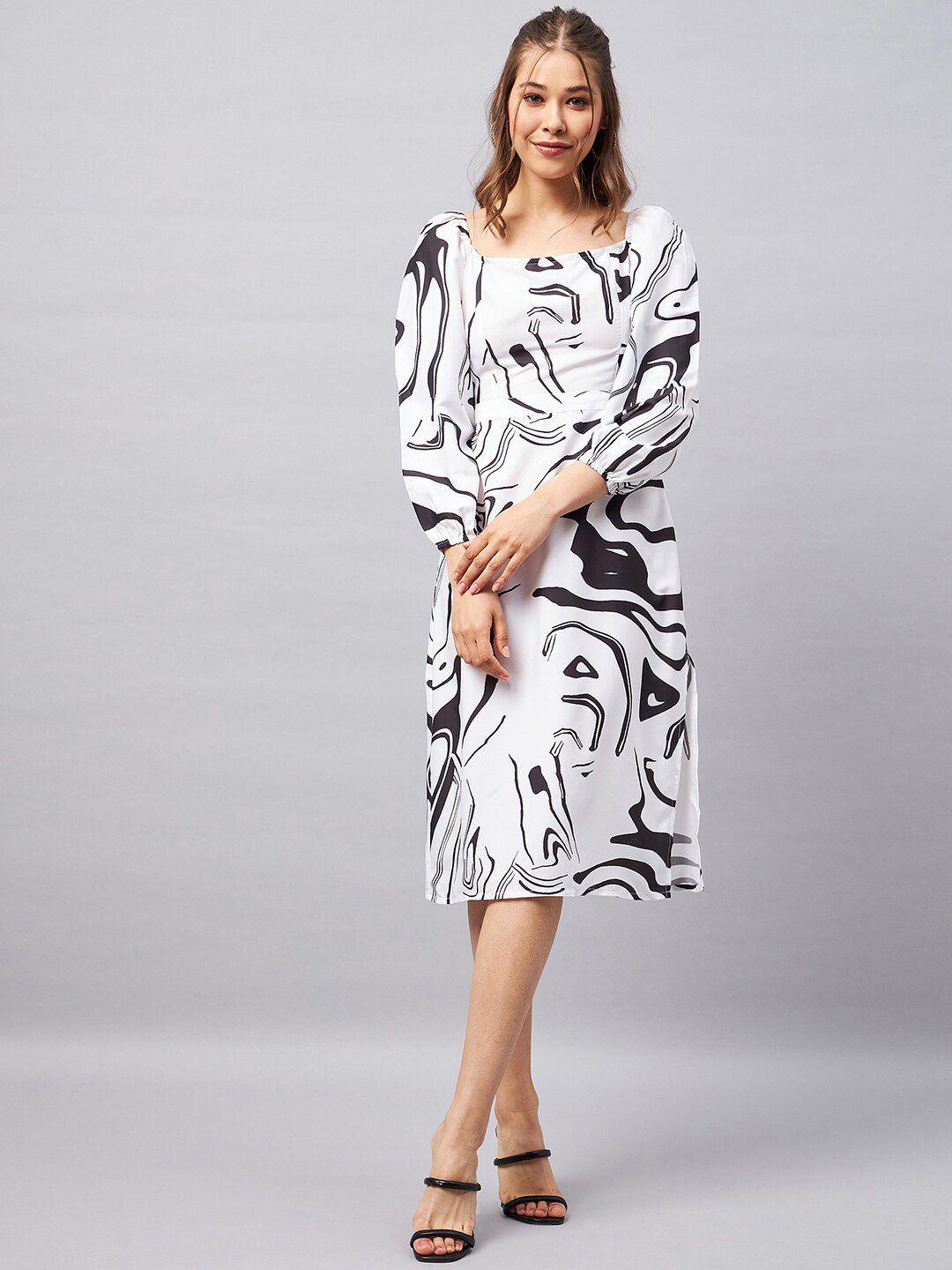 orchid hues print a-line midi dress