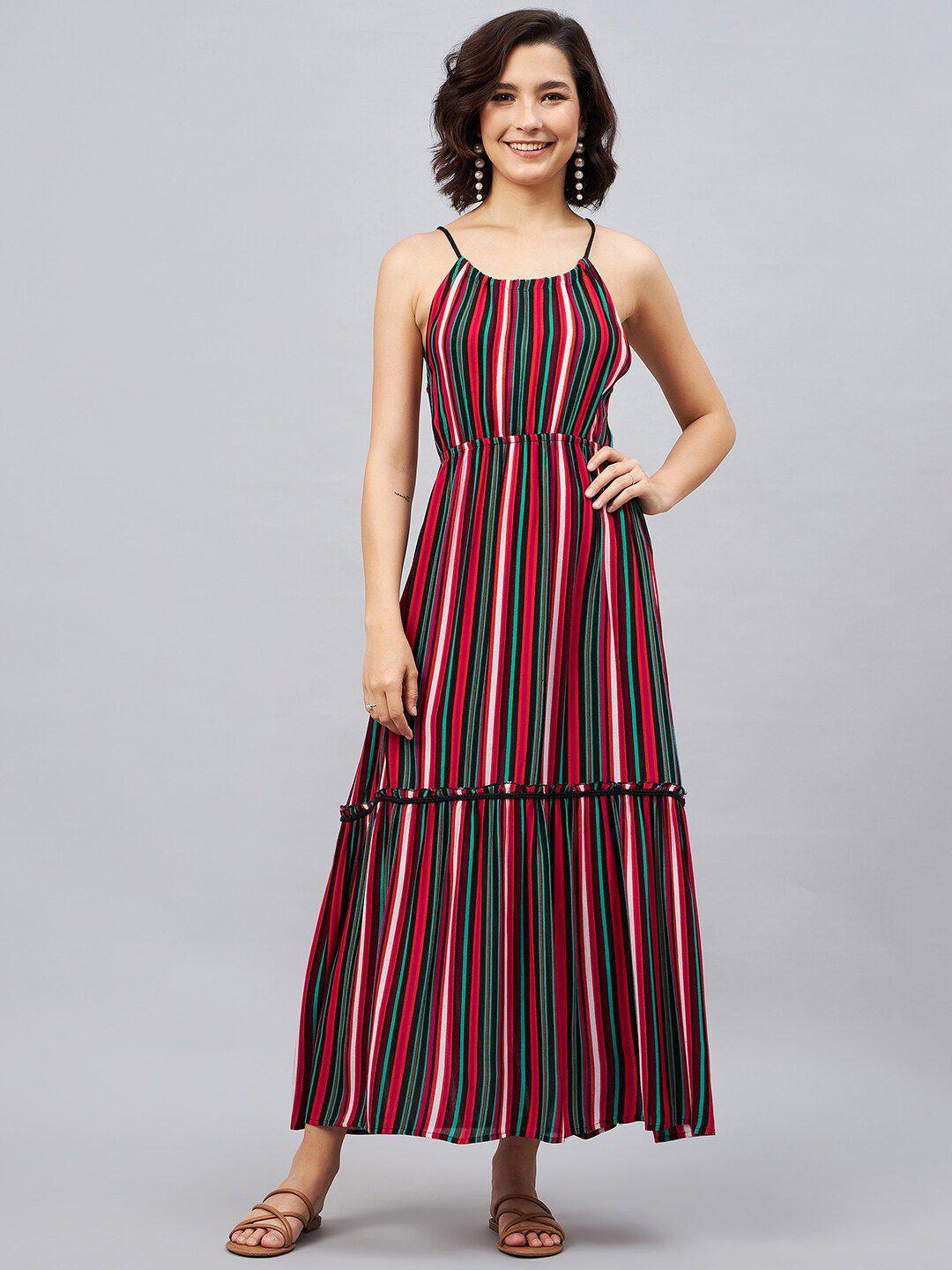 orchid hues striped maxi midi dress