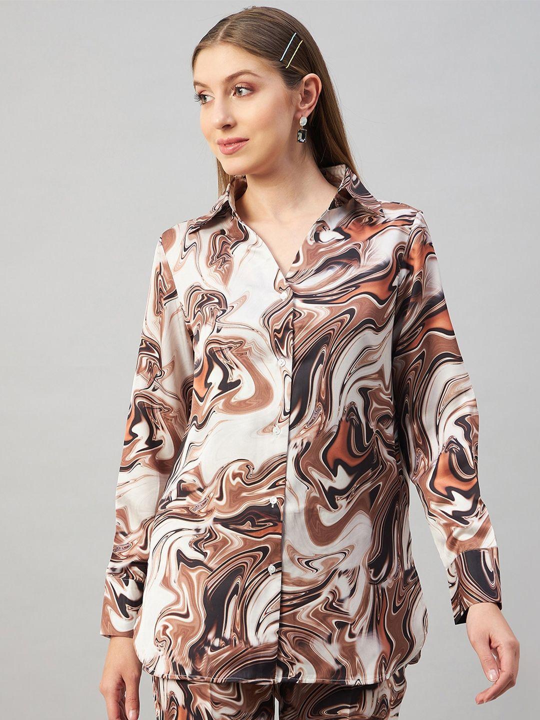 orchid hues women abstract printed casual shirt