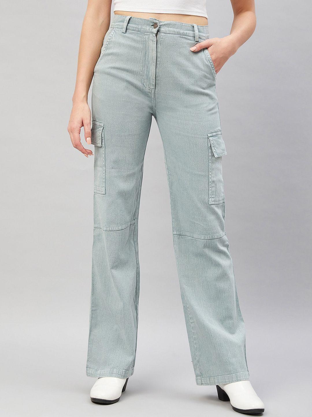 orchid hues women flared high-rise highly distressed stretchable jeans