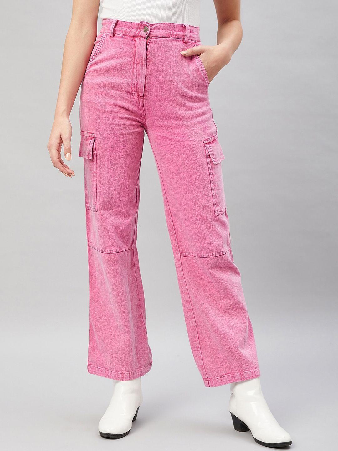 orchid hues women flared high-rise mildly distressed stretchable jeans