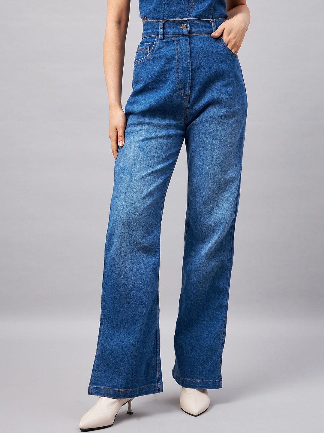 orchid hues women flared high-rise stretchable jeans