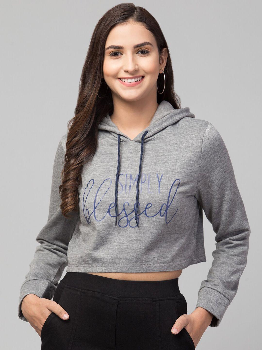 orchid hues women grey printed sweatshirt