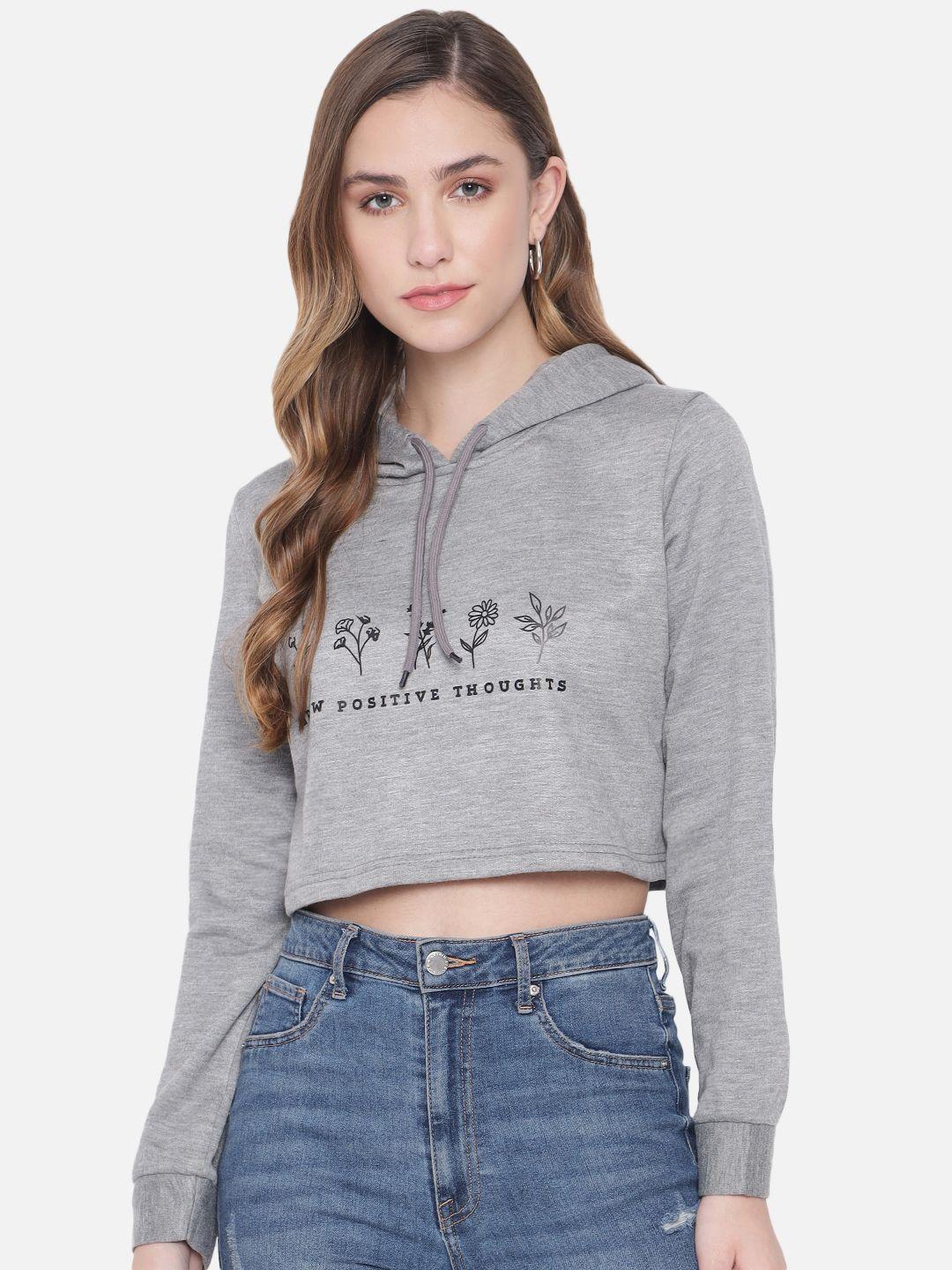 orchid hues women grey printed sweatshirt
