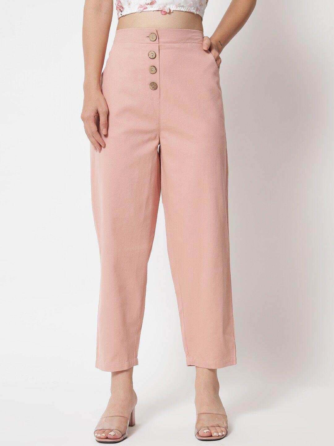 orchid hues women pink high-rise trousers