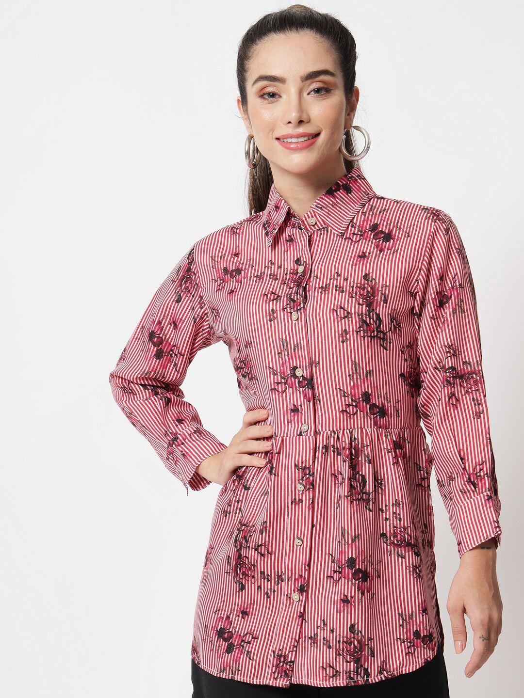 orchid hues women red floral shirt dress
