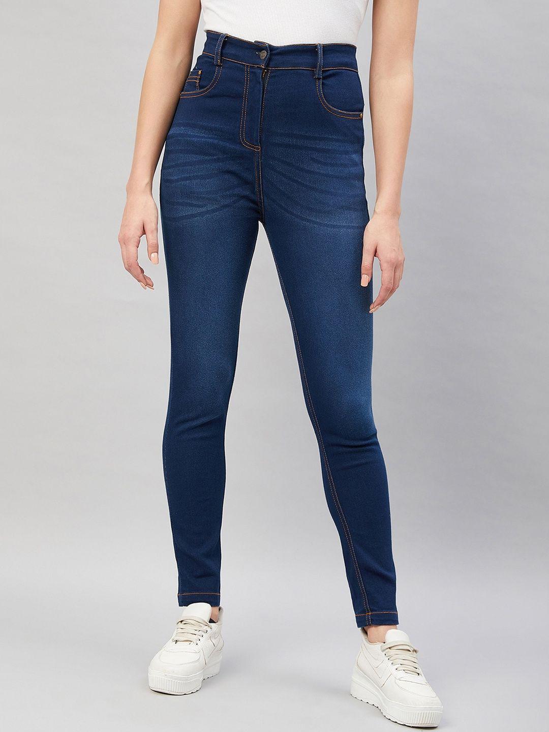 orchid hues women skinny fit high-rise light fade stretchable jeans