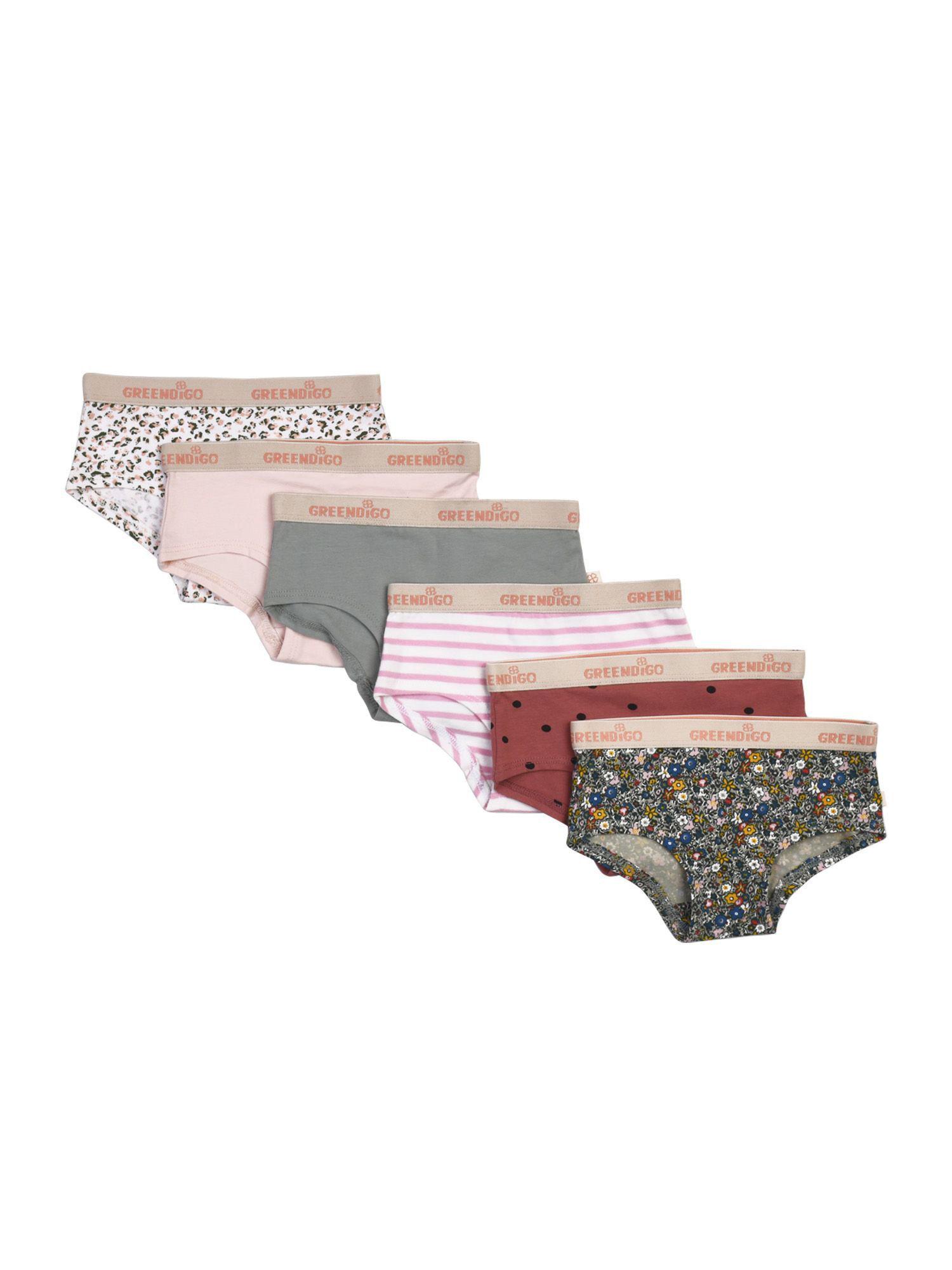 organic cotton girls printed panties (pack of 6)