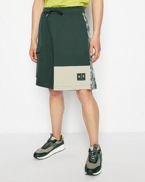 organic cotton shorts with foliage print