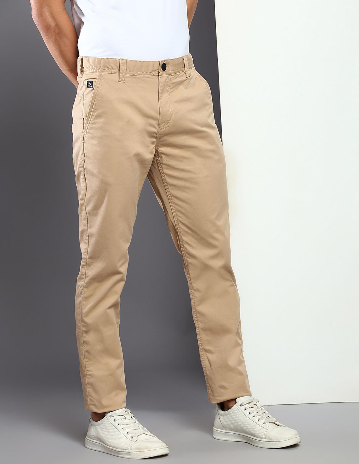 organic cotton skinny fit casual trousers