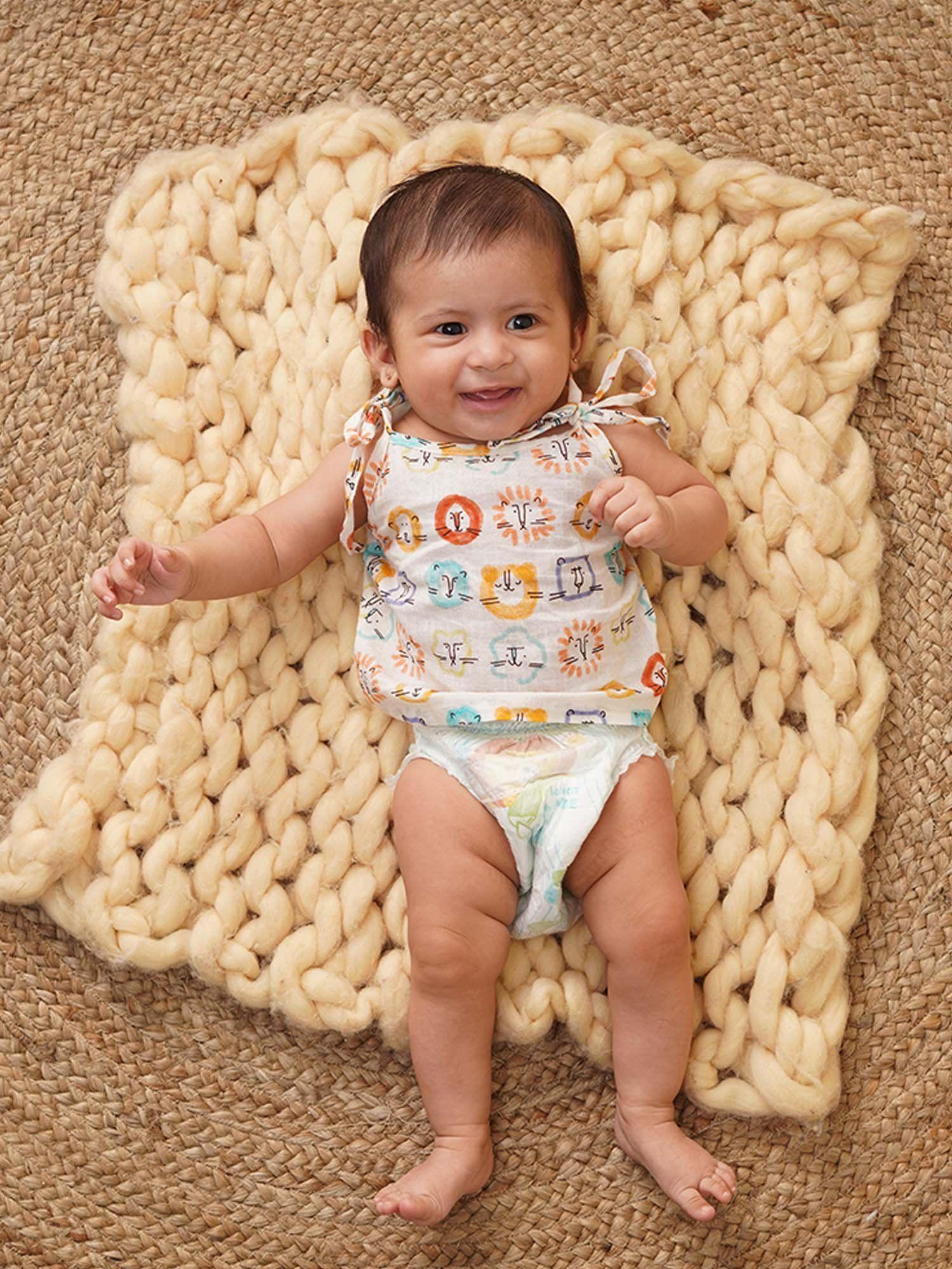 organic cotton sleeveless muslin jhabla for babies (pack of 2)