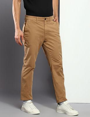 organic cotton slim fit casual trousers