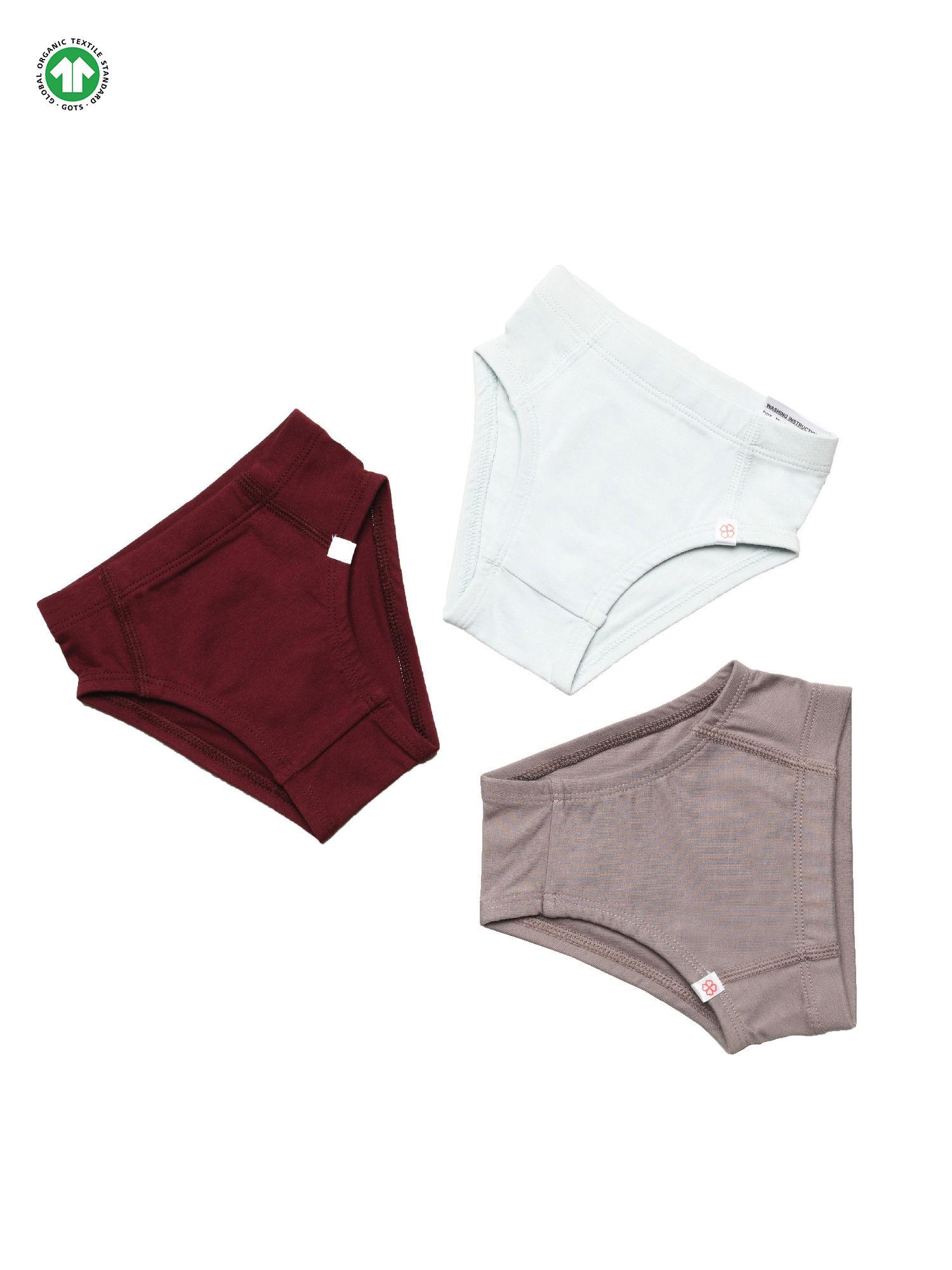 organic cotton solid multicolour underwear brief for boys