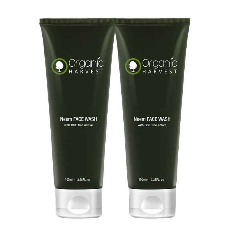 organic harvest neem face wash with bse free active - pack of 2