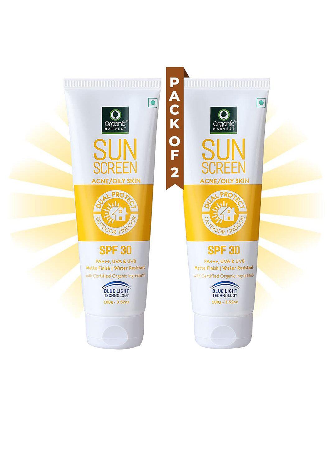 organic harvest set of 2 sunscreens spf30 for oily skin - 100g each