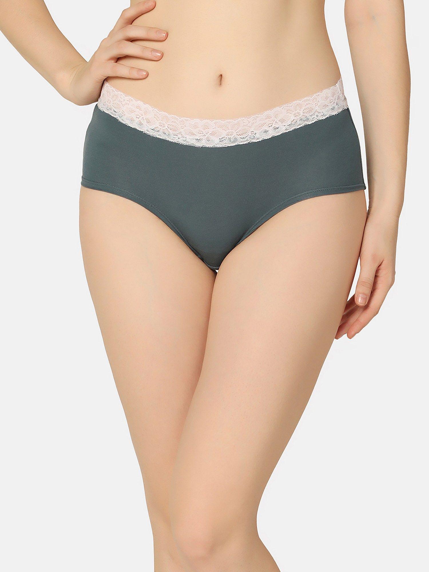 organic cotton everyday v- shape green panty