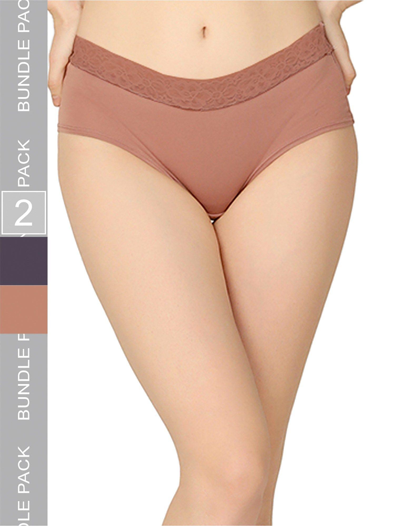 organic cotton everyday v- shape multi-color panties (pack of 2)