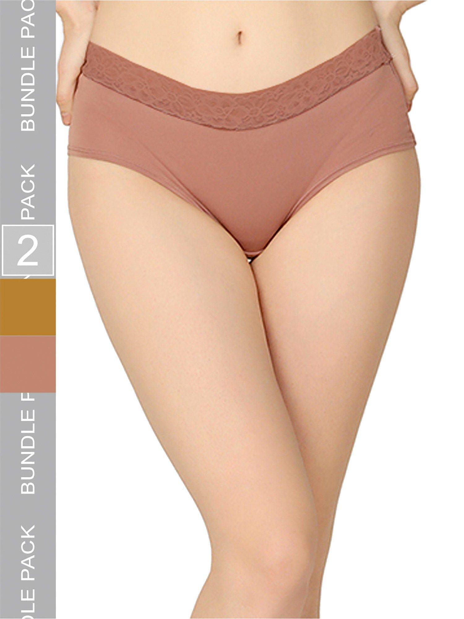 organic cotton everyday v- shape multi-color panties (pack of 2)