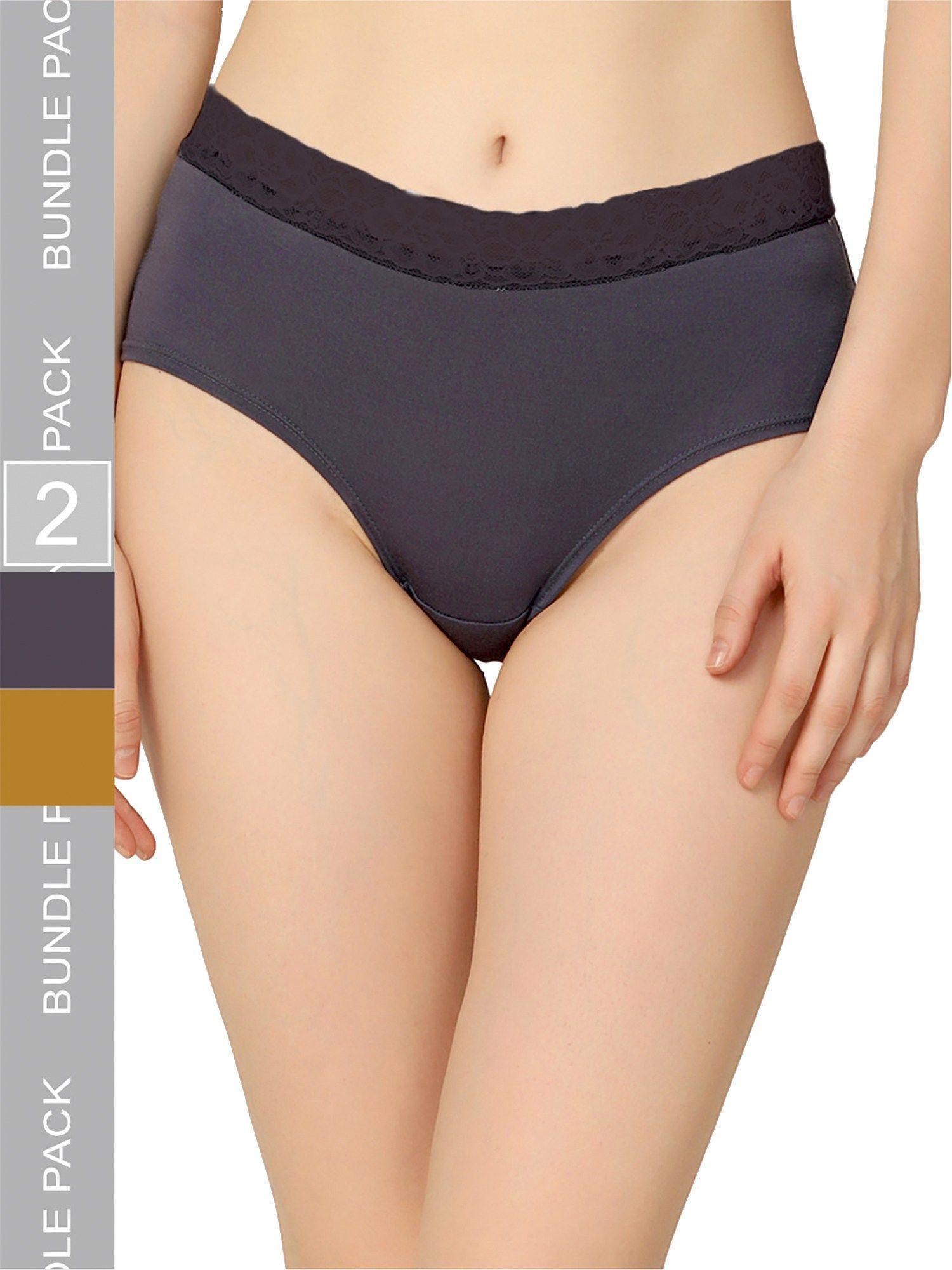 organic cotton everyday v- shape multi-color panties (pack of 2)