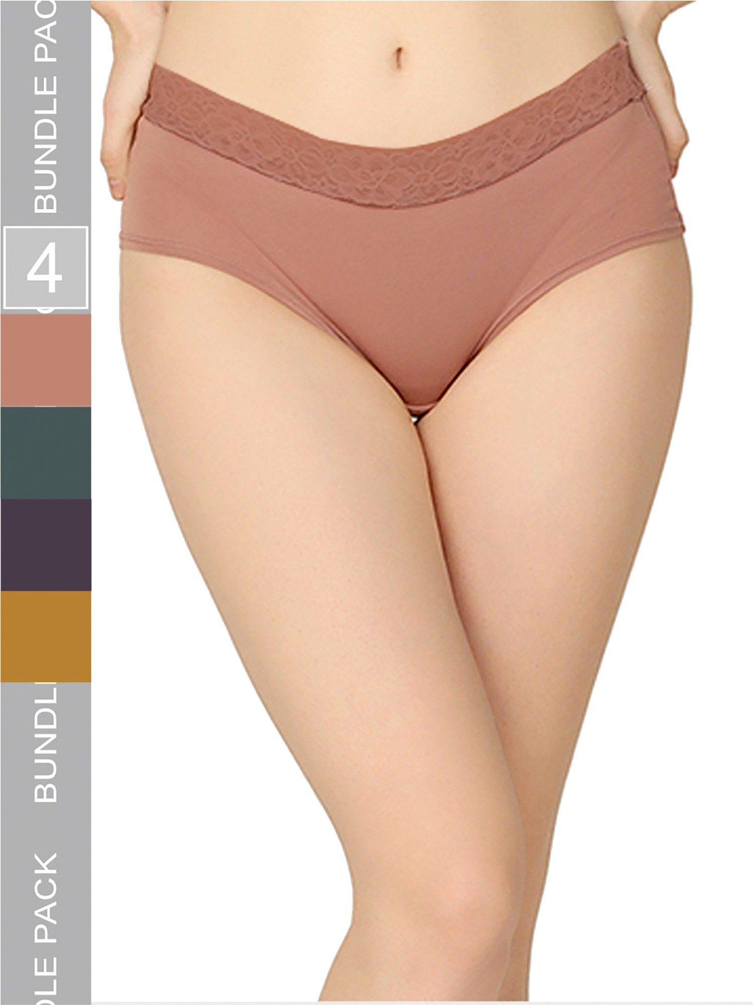 organic cotton everyday v- shape multi-color panties (pack of 4)