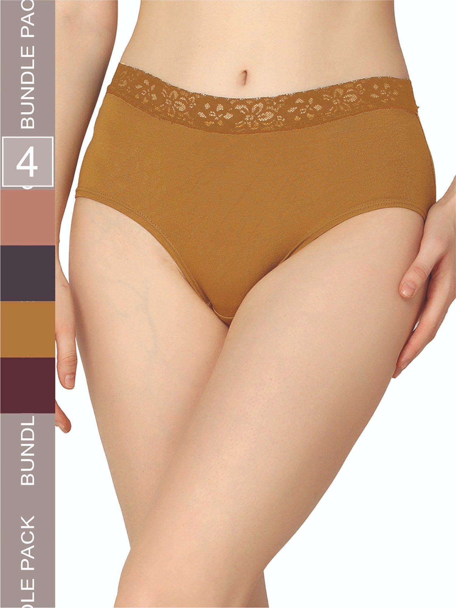 organic cotton everyday v- shape multi-color panties (pack of 4)